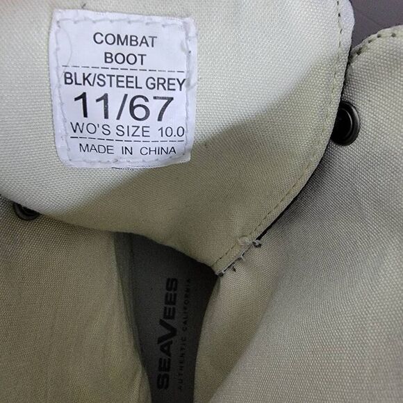 Seavees Boots Combat Boot Black Gray Women's Size 10 - Picture 8 of 8